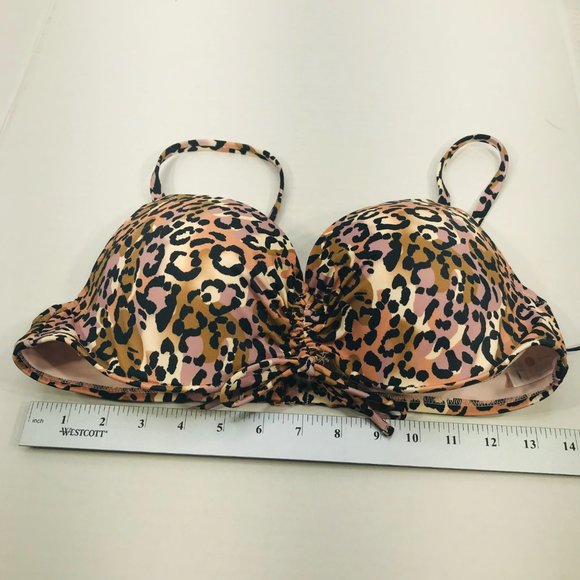 Shade And Shore Women's Sz 36C Underwire Lightly Lined Tie Front Bikini Swim Top - Picture 10 of 13